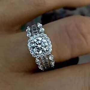Size 6 White Sapphire Wedding Ring